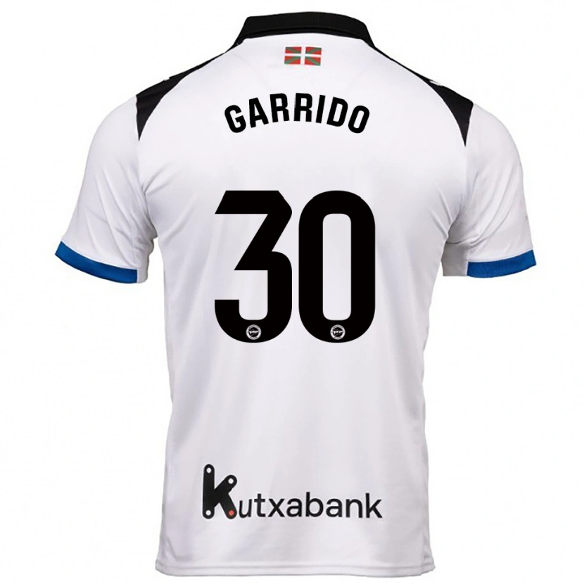 Danxen Homme Maillot Iván Garrido #30 Blanc Bleu Tenues Extérieur 2025/26 T-Shirt