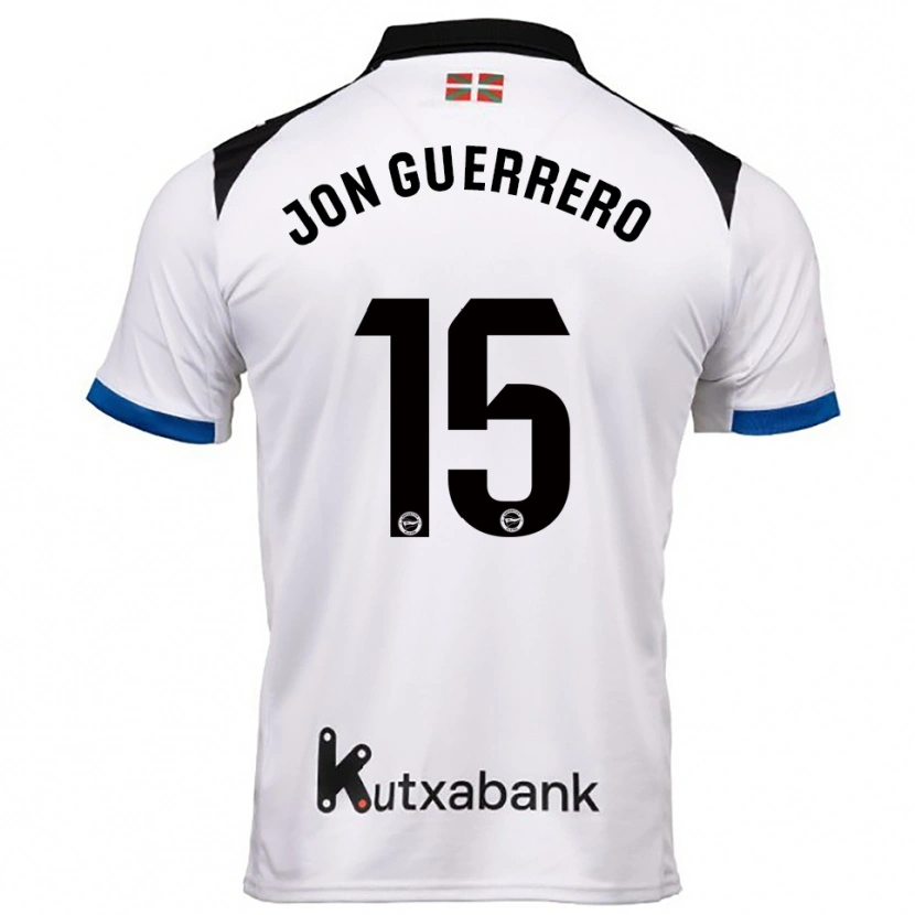 Danxen Homme Maillot Julen Jon Guerrero #15 Blanc Bleu Tenues Extérieur 2025/26 T-Shirt