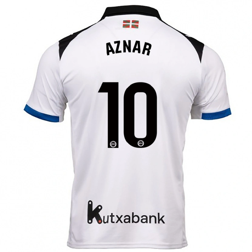 Danxen Homme Maillot Alba Aznar #10 Blanc Bleu Tenues Extérieur 2025/26 T-Shirt