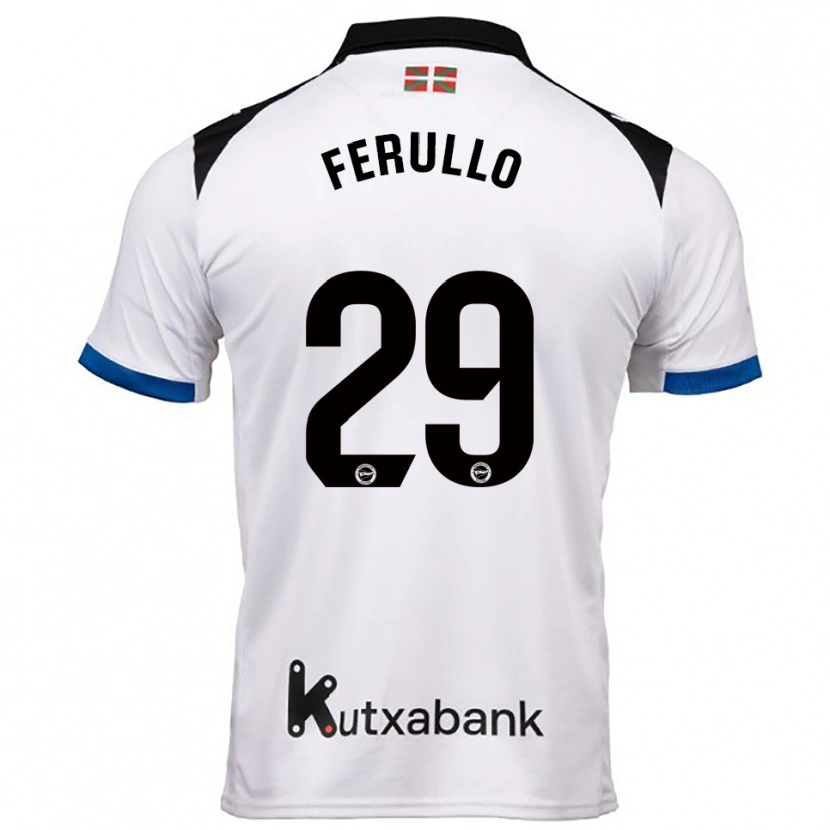 Danxen Homme Maillot Flavio Ferullo #29 Blanc Bleu Tenues Extérieur 2025/26 T-Shirt