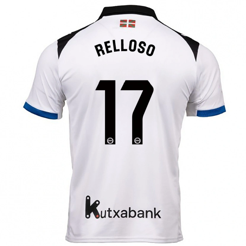 Danxen Homme Maillot Mikel Relloso #17 Blanc Bleu Tenues Extérieur 2025/26 T-Shirt