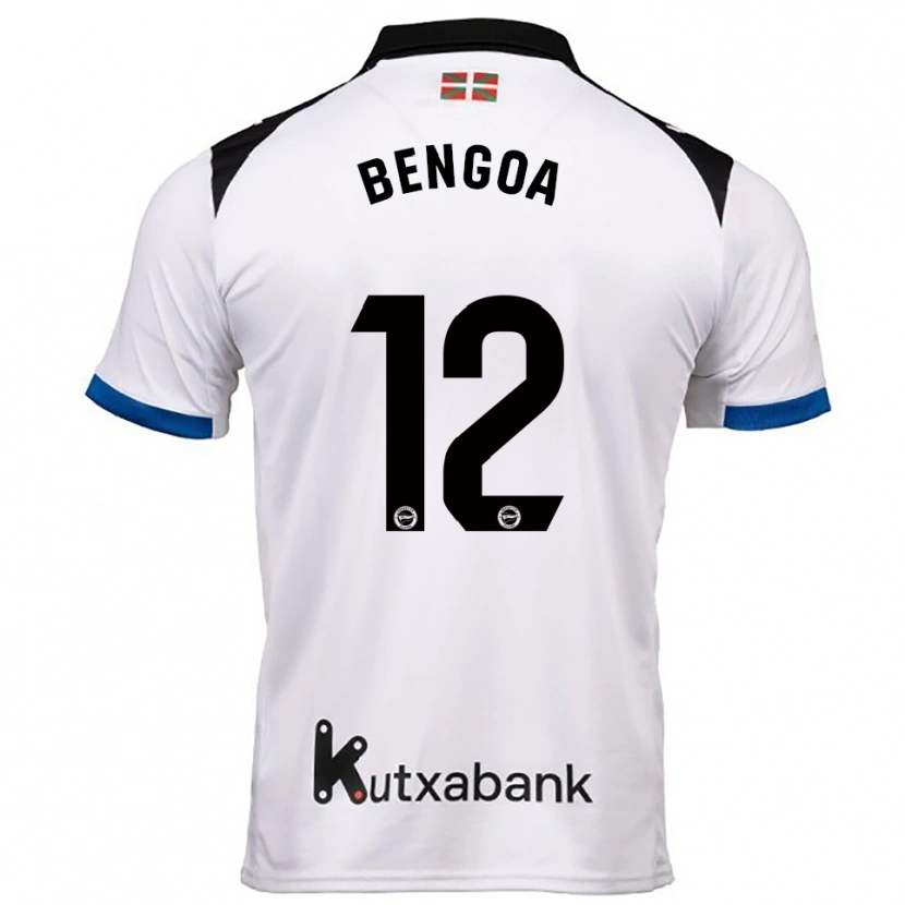 Danxen Homme Maillot Nerea Bengoa #12 Blanc Bleu Tenues Extérieur 2025/26 T-Shirt