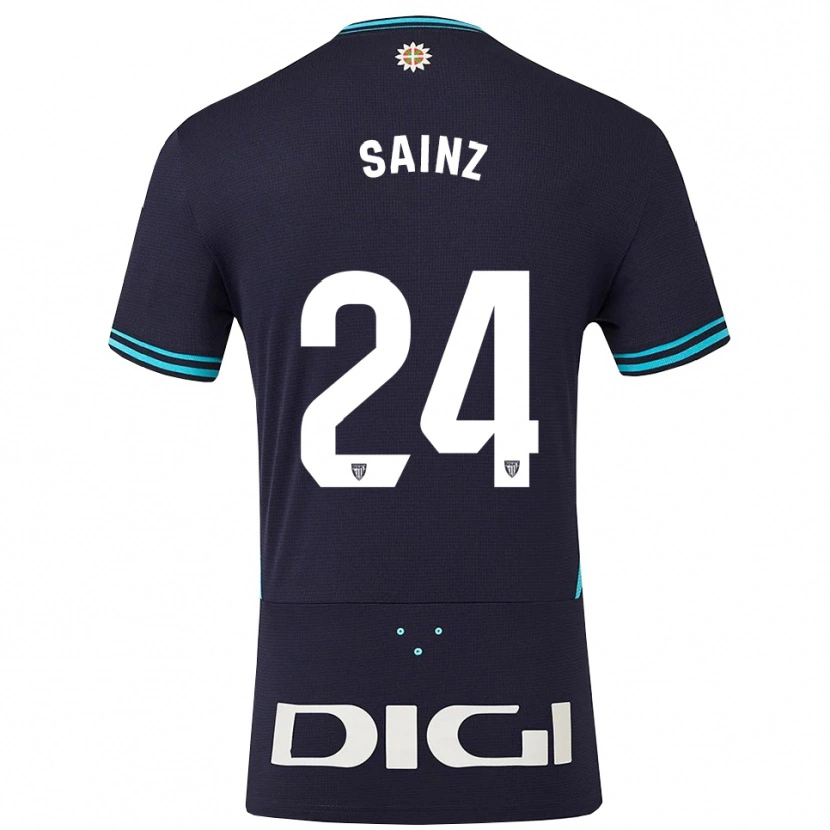 Danxen Homme Maillot Iñigo Sainz #24 Marine Bleu Ciel Tenues Extérieur 2025/26 T-Shirt
