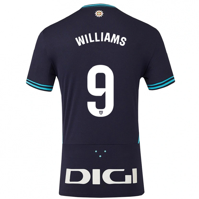 Danxen Homme Maillot Iñaki Williams #9 Marine Bleu Ciel Tenues Extérieur 2025/26 T-Shirt