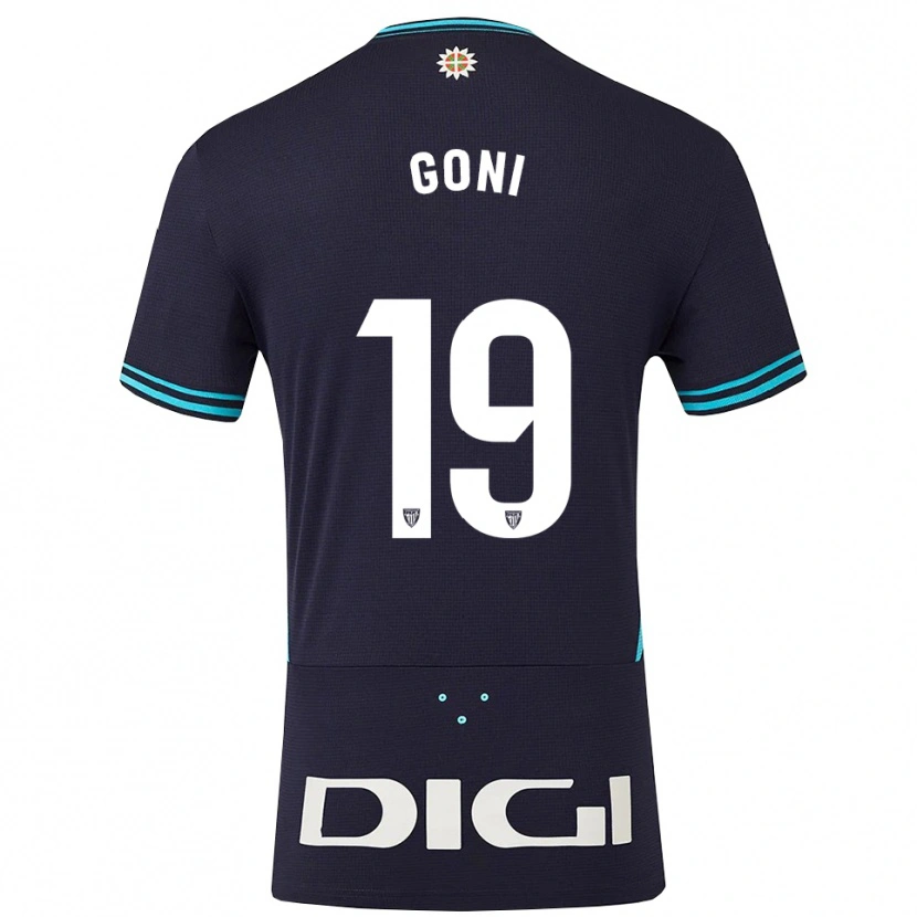 Danxen Homme Maillot Marcos Goñi #19 Marine Bleu Ciel Tenues Extérieur 2025/26 T-Shirt