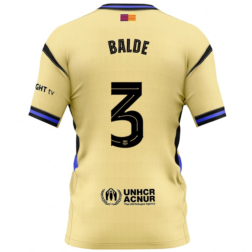 Danxen Homme Maillot Alejandro Balde #3 Jaune Noir Tenues Extérieur 2025/26 T-Shirt