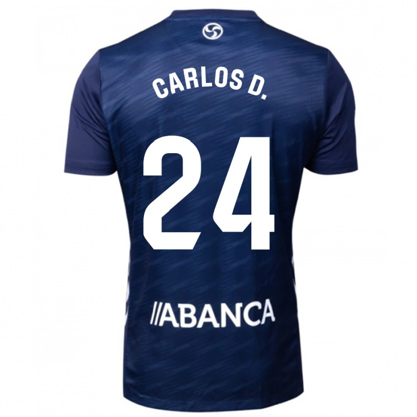 Danxen Homme Maillot Carlos Domínguez #24 Marine Blanc Tenues Extérieur 2025/26 T-Shirt