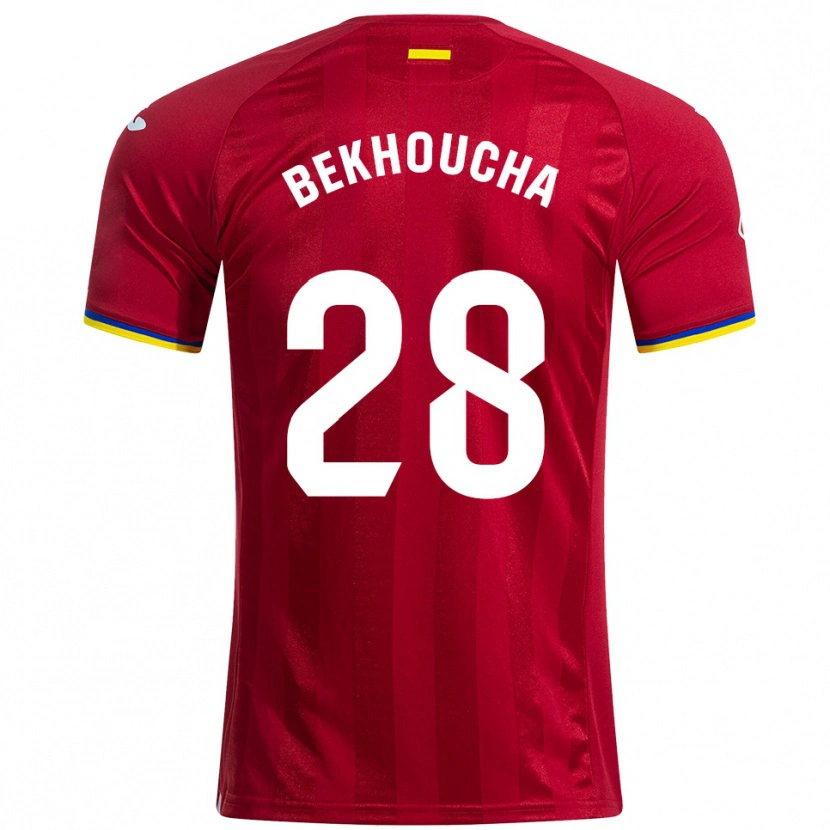 Danxen Homme Maillot Ismael Bekhoucha #28 Rouge Jaune Bleu Tenues Extérieur 2025/26 T-Shirt