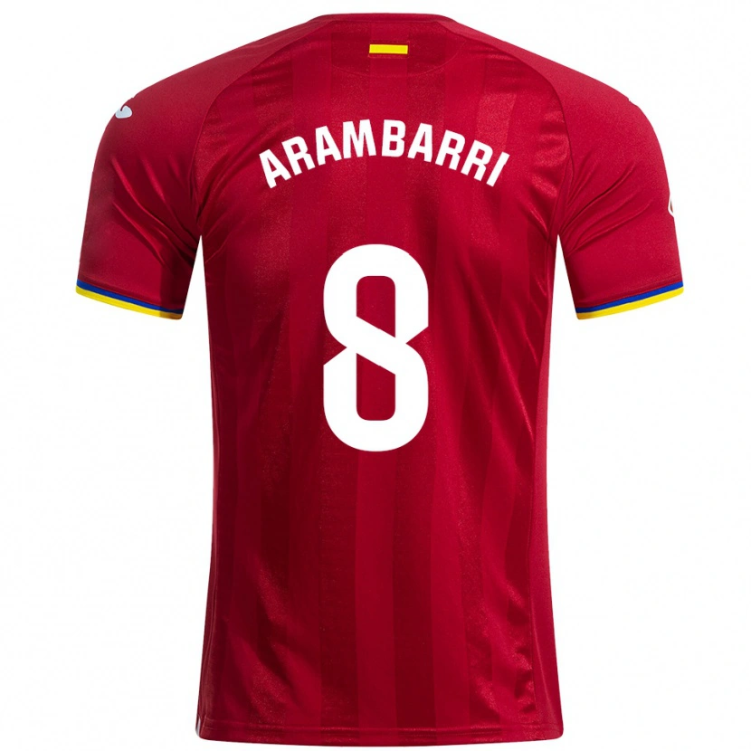 Danxen Homme Maillot Mauro Arambarri #8 Rouge Jaune Bleu Tenues Extérieur 2025/26 T-Shirt