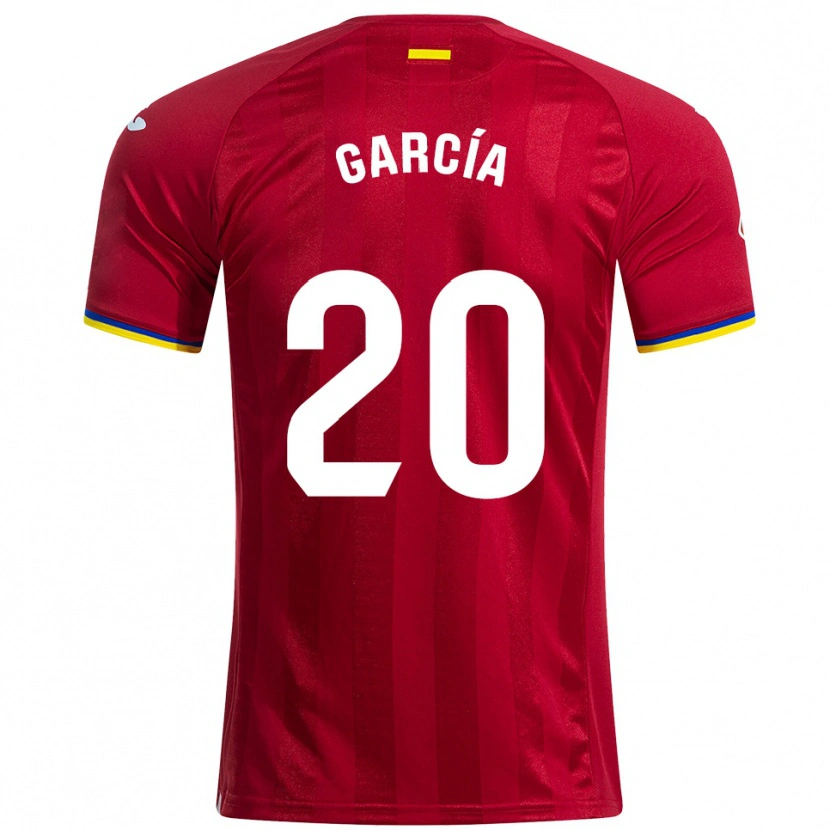 Danxen Homme Maillot Álex García #20 Rouge Jaune Bleu Tenues Extérieur 2025/26 T-Shirt