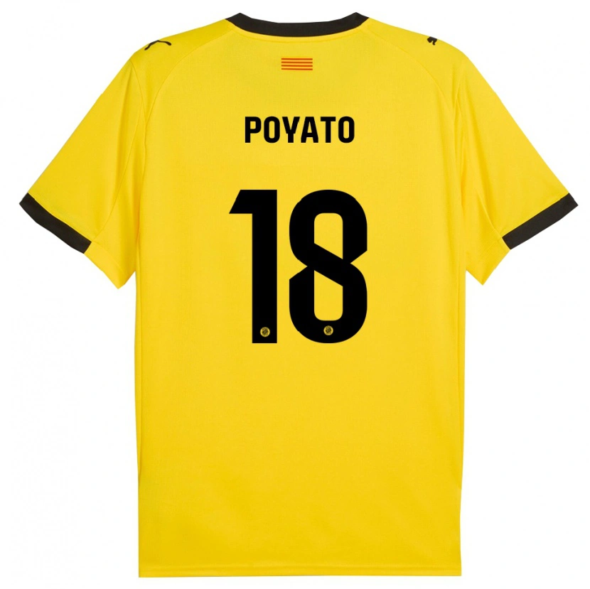 Danxen Homme Maillot Marina Poyato #18 Jaune Noir Tenues Extérieur 2025/26 T-Shirt