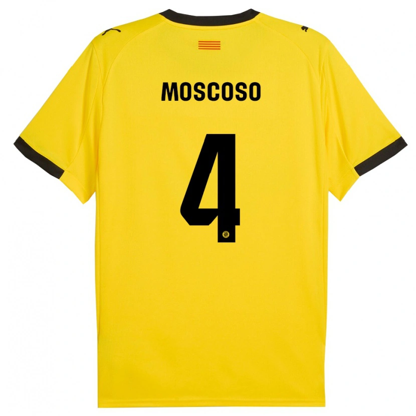 Danxen Homme Maillot Miriam Moscoso #4 Jaune Noir Tenues Extérieur 2025/26 T-Shirt