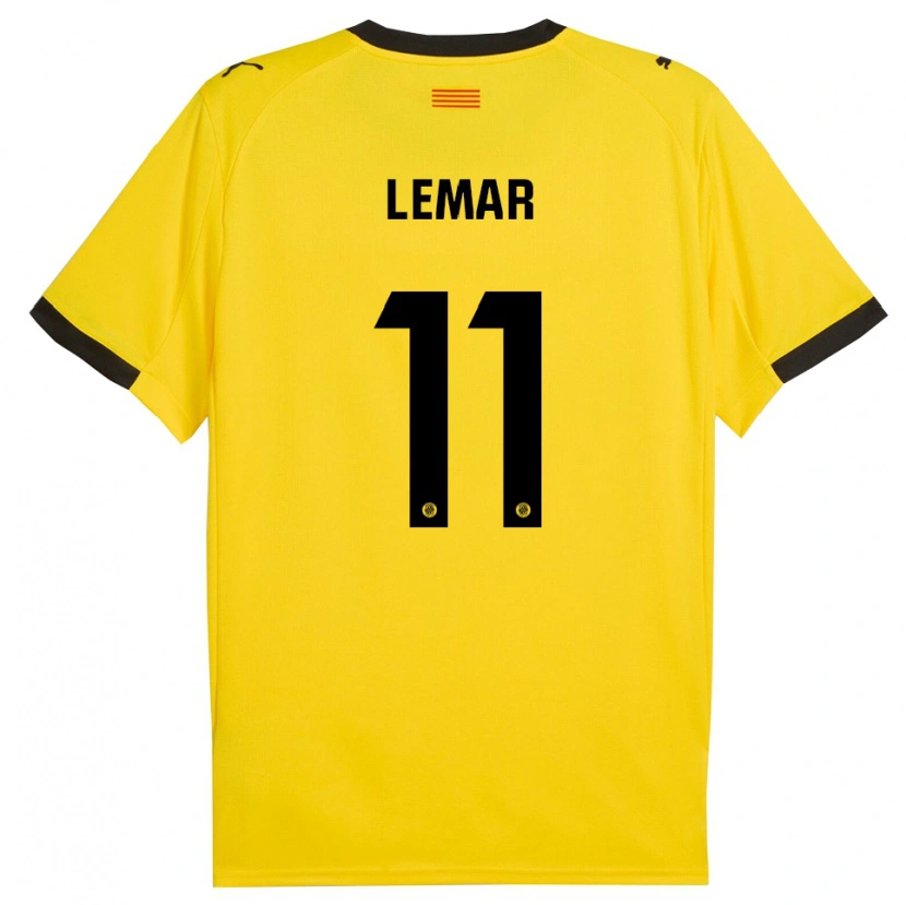 Danxen Homme Maillot Thomas Lemar #11 Jaune Noir Tenues Extérieur 2025/26 T-Shirt