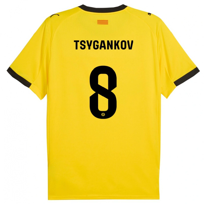 Danxen Homme Maillot Viktor Tsygankov #8 Jaune Noir Tenues Extérieur 2025/26 T-Shirt