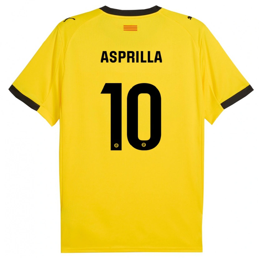 Danxen Homme Maillot Yáser Asprilla #10 Jaune Noir Tenues Extérieur 2025/26 T-Shirt