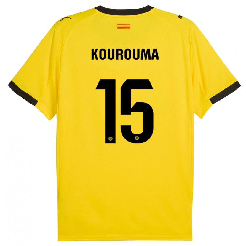 Danxen Homme Maillot Lass Kourouma #15 Jaune Noir Tenues Extérieur 2025/26 T-Shirt