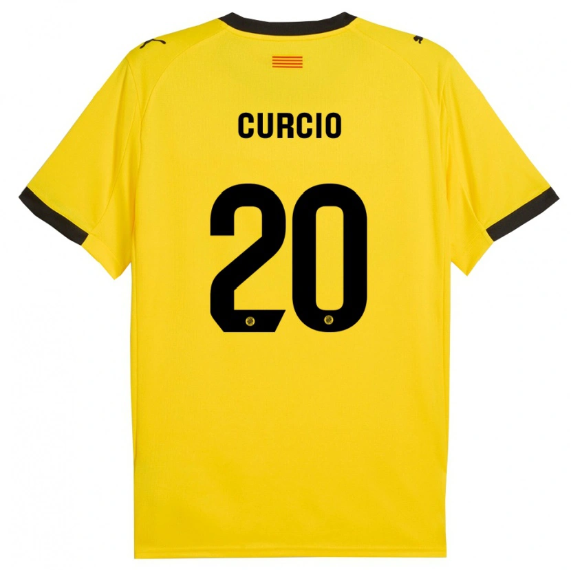 Danxen Homme Maillot Daniel Curcio #20 Jaune Noir Tenues Extérieur 2025/26 T-Shirt