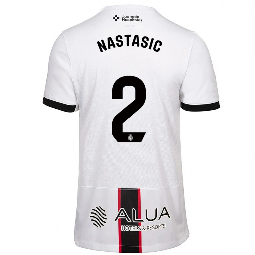 Danxen Homme Maillot Matija Nastasic #2 Blanc Noir Tenues Extérieur 2025/26 T-Shirt