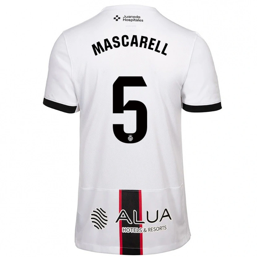 Danxen Homme Maillot Omar Mascarell #5 Blanc Noir Tenues Extérieur 2025/26 T-Shirt