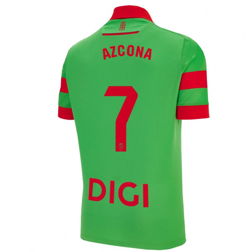 Danxen Homme Maillot Rubén Azcona #7 Vert Rouge Tenues Extérieur 2025/26 T-Shirt