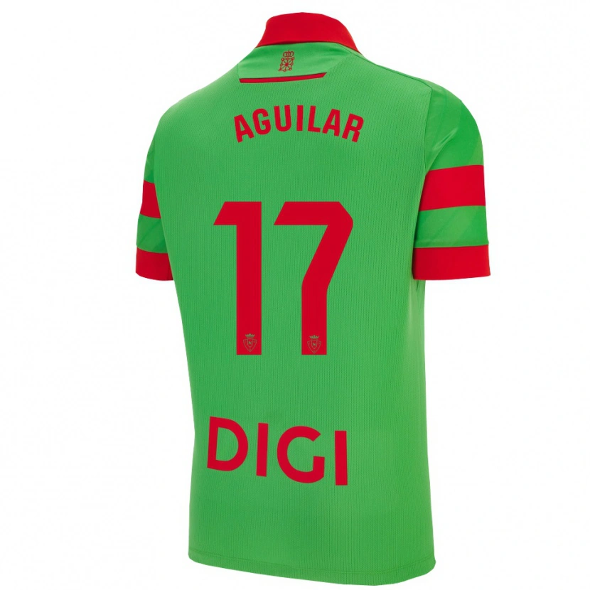 Danxen Homme Maillot Eneko Aguilar #17 Vert Rouge Tenues Extérieur 2025/26 T-Shirt