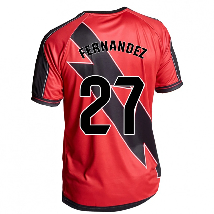 Danxen Homme Maillot Pelayo Fernández #27 Rouge Noir Tenues Extérieur 2025/26 T-Shirt