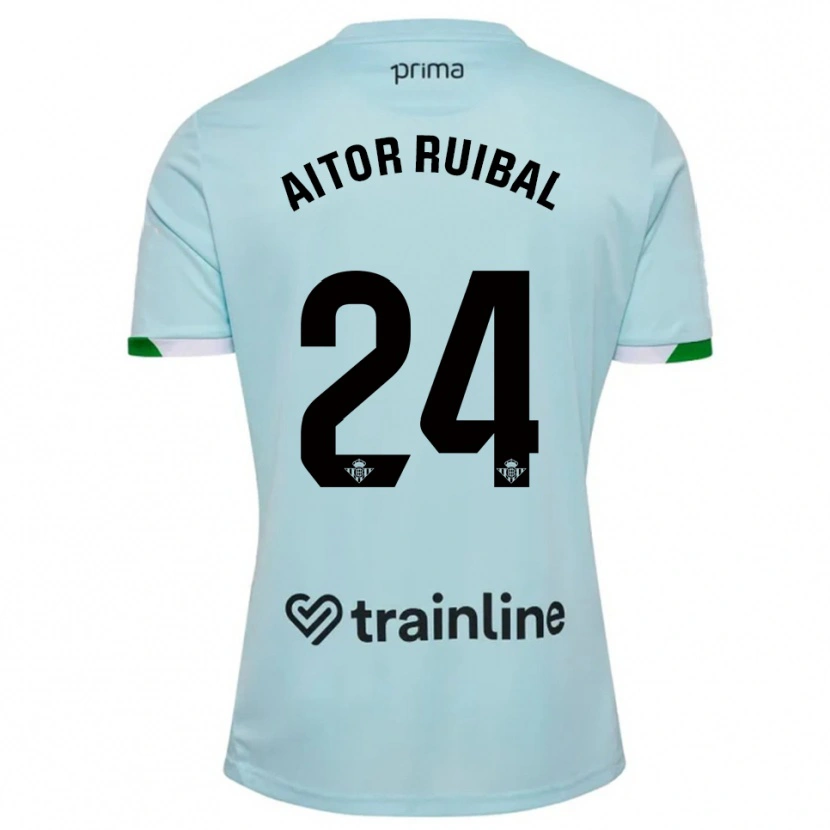 Danxen Homme Maillot Aitor Ruibal #24 Bleu Ciel Vert Tenues Extérieur 2025/26 T-Shirt