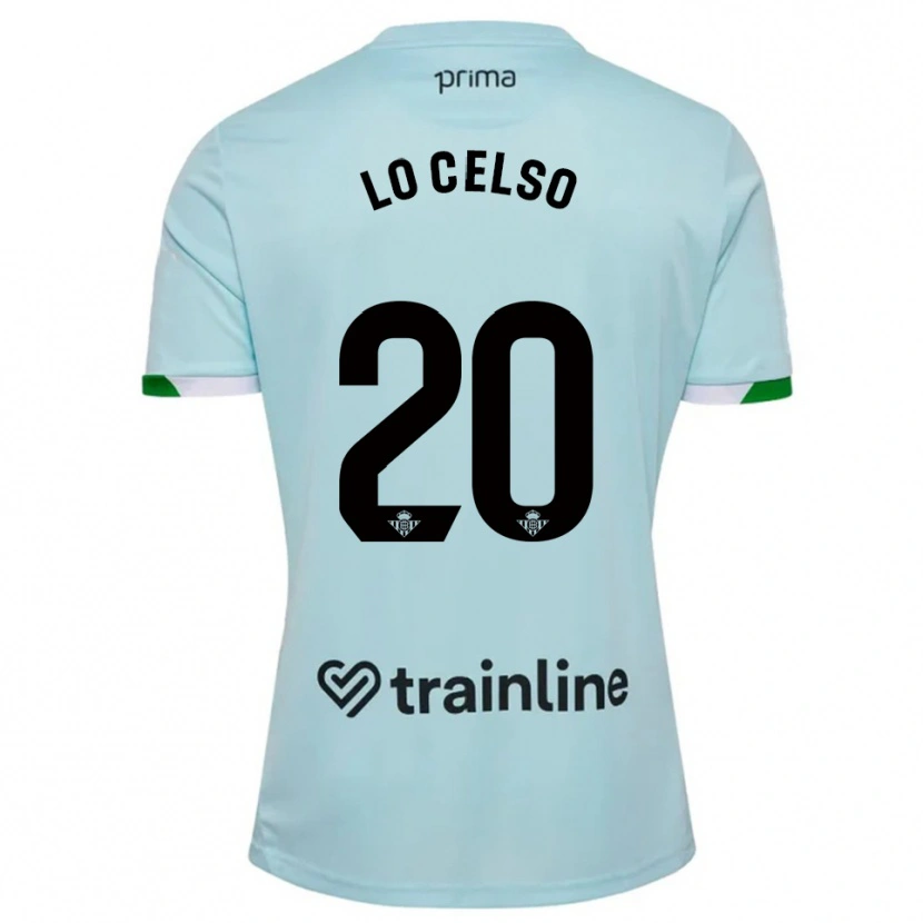 Danxen Homme Maillot Giovani Lo Celso #20 Bleu Ciel Vert Tenues Extérieur 2025/26 T-Shirt