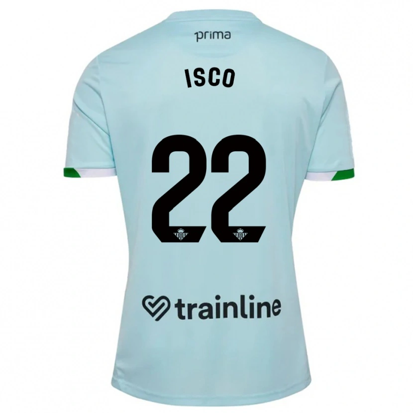 Danxen Homme Maillot Isco #22 Bleu Ciel Vert Tenues Extérieur 2025/26 T-Shirt