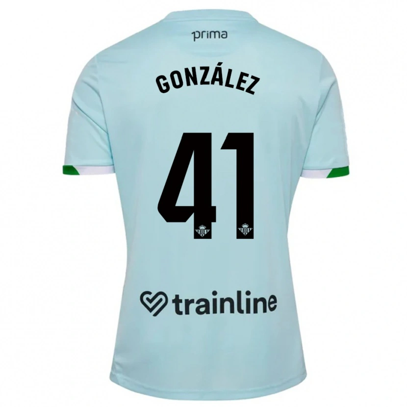 Danxen Homme Maillot Manu González #41 Bleu Ciel Vert Tenues Extérieur 2025/26 T-Shirt