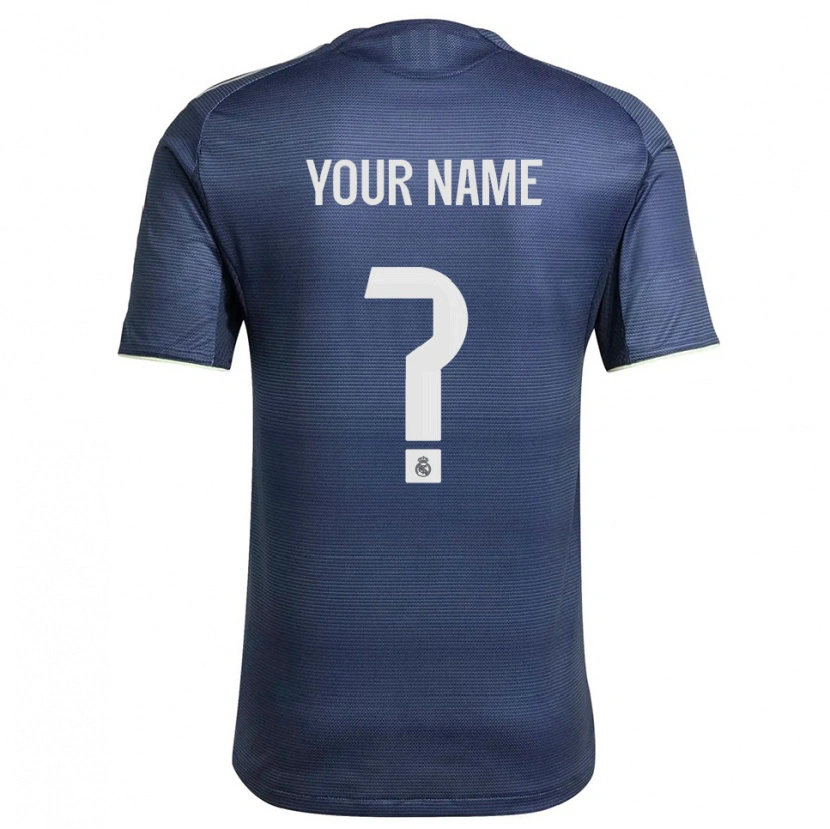 Danxen Homme Maillot Votre Nom #0 Marine Argent Tenues Extérieur 2025/26 T-Shirt