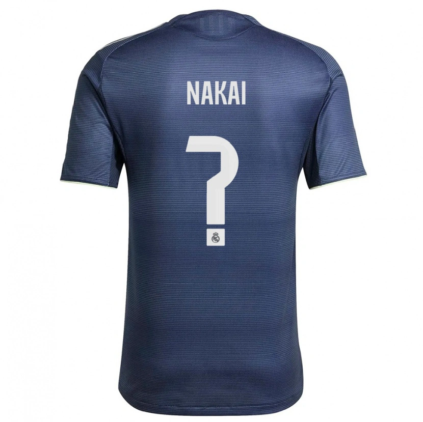 Danxen Homme Maillot Takuhiro Nakai #0 Marine Argent Tenues Extérieur 2025/26 T-Shirt