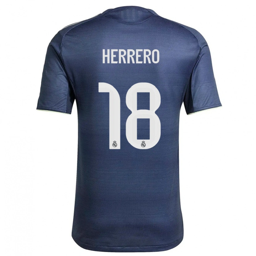 Danxen Homme Maillot Enrique Herrero #18 Marine Argent Tenues Extérieur 2025/26 T-Shirt