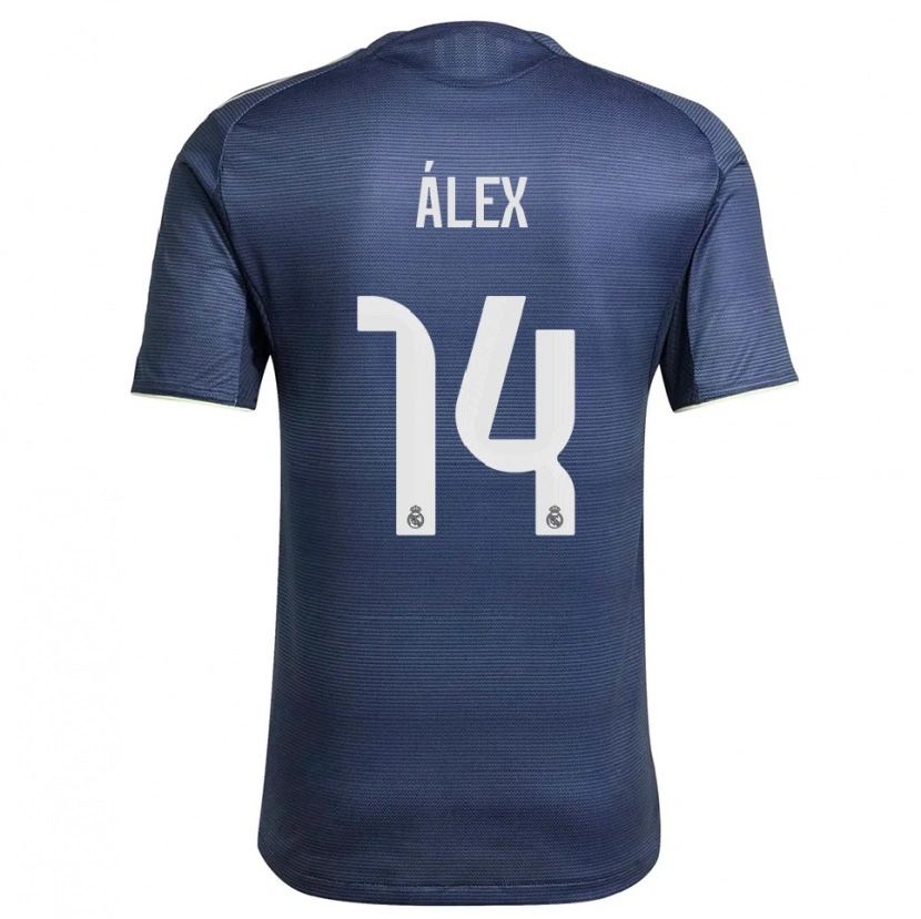 Danxen Homme Maillot Álex Pérez #14 Marine Argent Tenues Extérieur 2025/26 T-Shirt