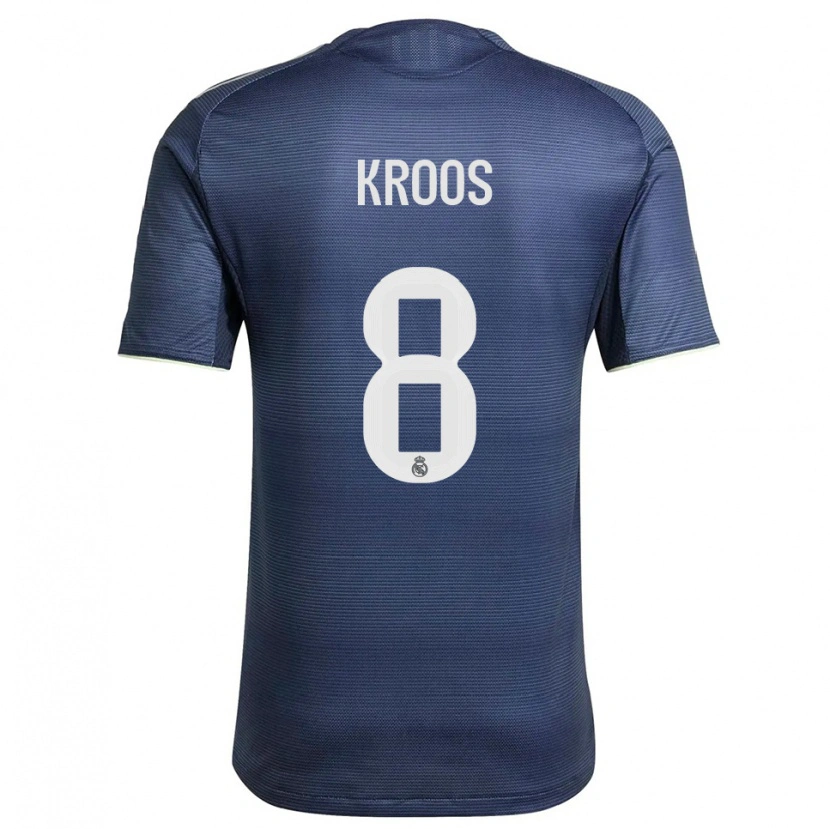 Danxen Homme Maillot Toni Kroos #8 Marine Argent Tenues Extérieur 2025/26 T-Shirt