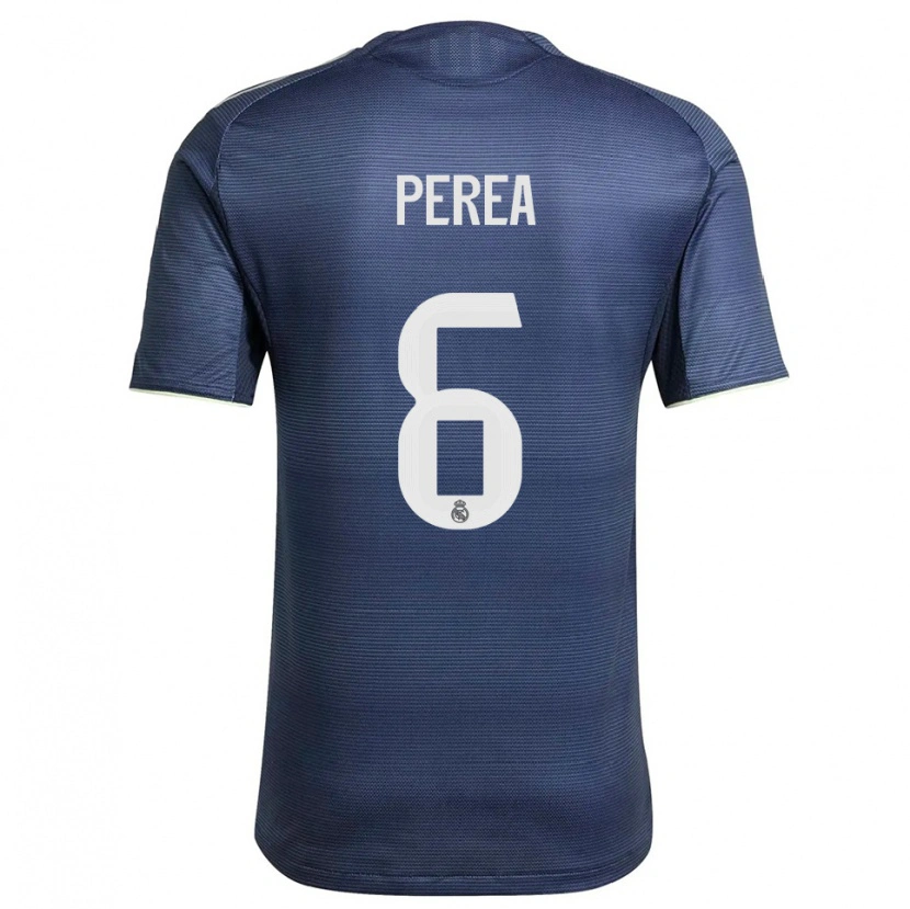 Danxen Homme Maillot Cristian Perea #6 Marine Argent Tenues Extérieur 2025/26 T-Shirt