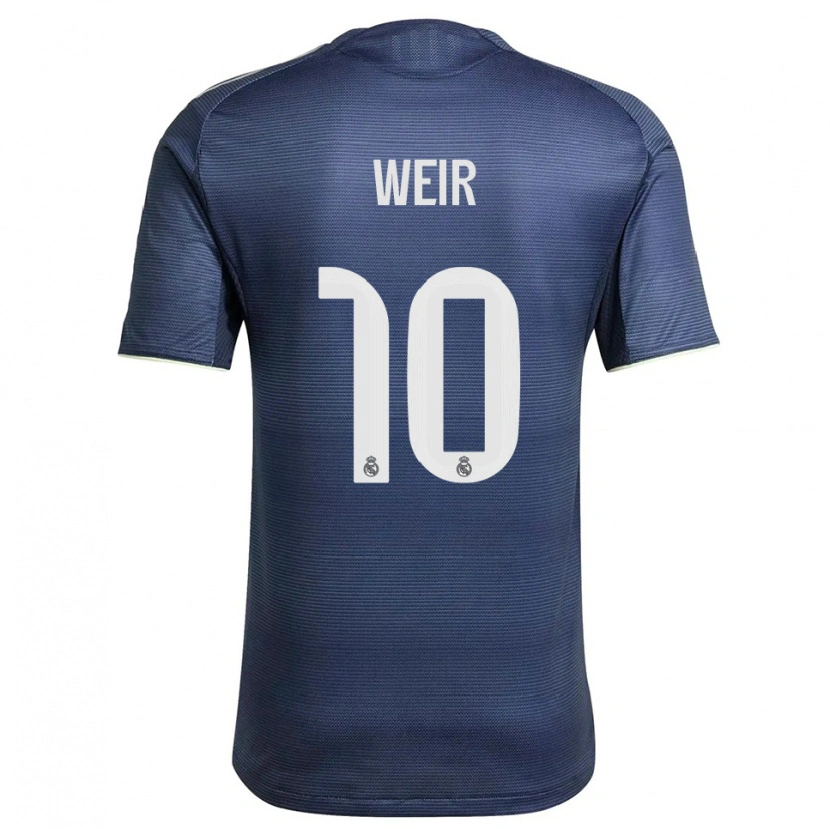 Danxen Homme Maillot Caroline Weir #10 Marine Argent Tenues Extérieur 2025/26 T-Shirt