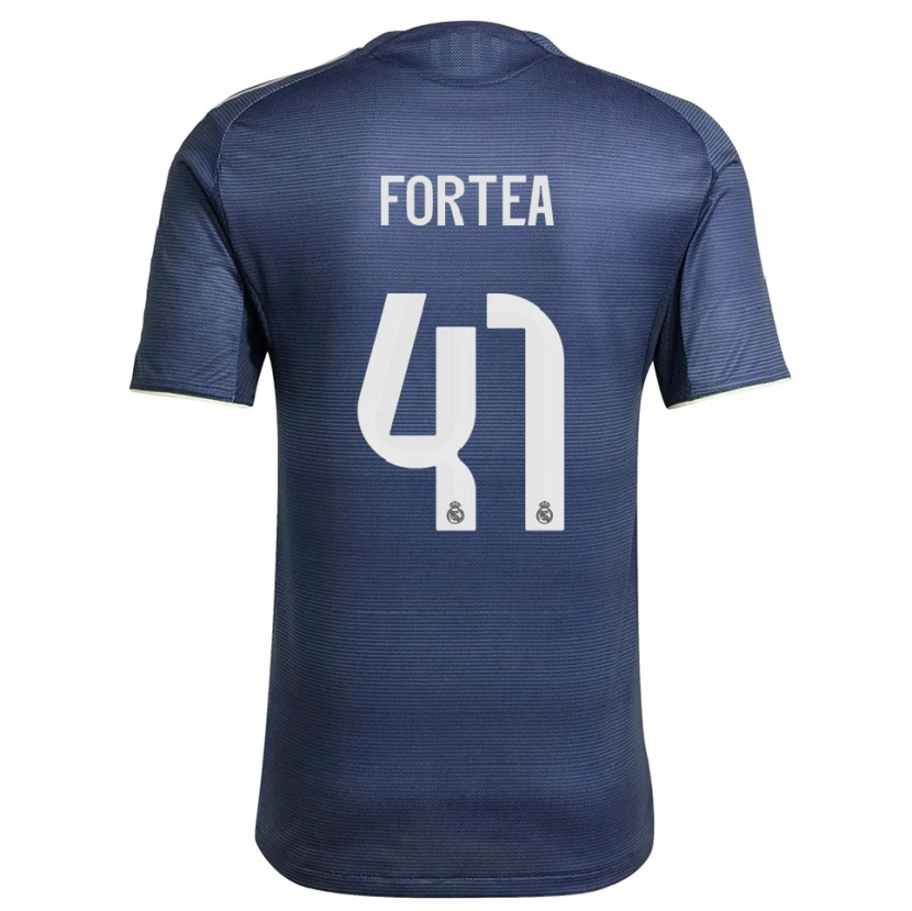 Danxen Homme Maillot Jesús Fortea #41 Marine Argent Tenues Extérieur 2025/26 T-Shirt