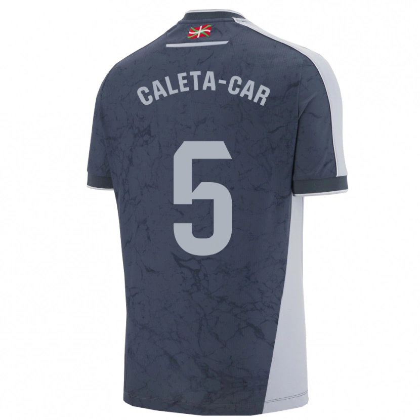 Danxen Homme Maillot Duje Caleta-Car #5 Bleu Foncé Blanc Tenues Extérieur 2025/26 T-Shirt