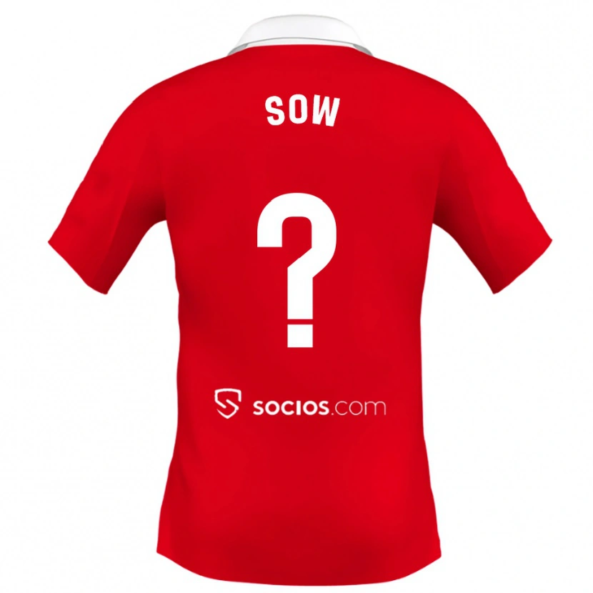 Danxen Homme Maillot Bakary Sow #0 Rouge Blanc Gris Tenues Extérieur 2025/26 T-Shirt