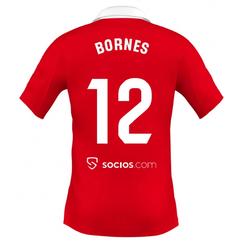 Danxen Homme Maillot Pedro Bornes #12 Rouge Blanc Gris Tenues Extérieur 2025/26 T-Shirt