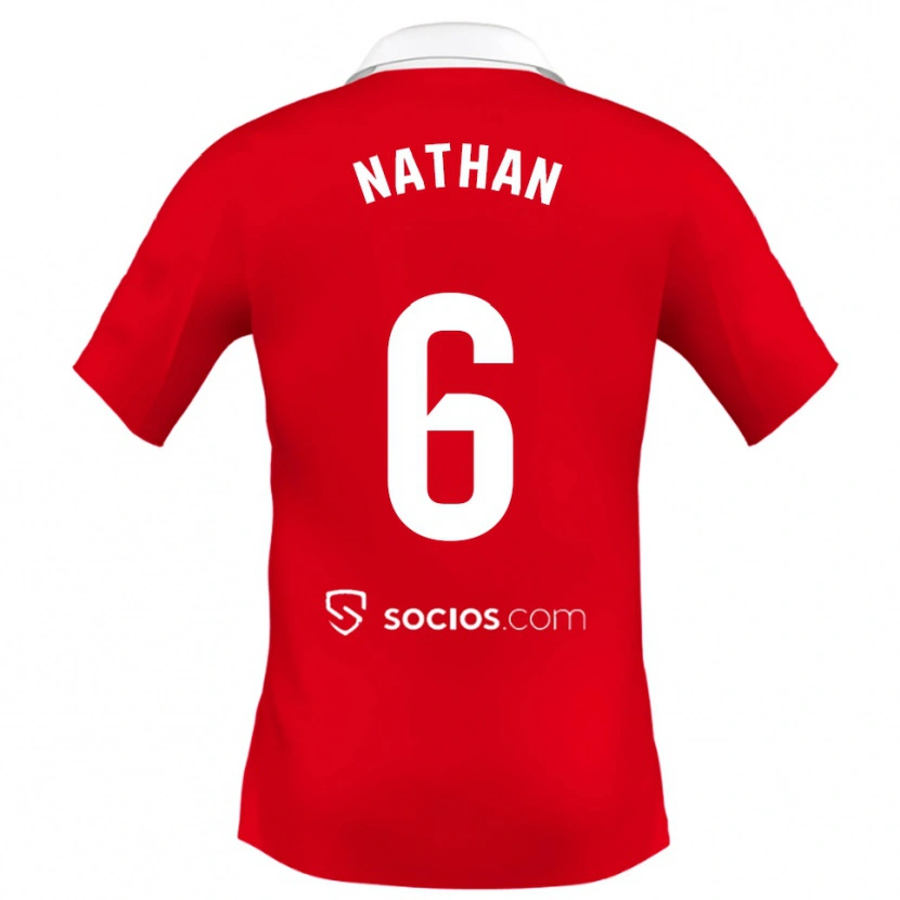 Danxen Homme Maillot Nathan Sánchez #6 Rouge Blanc Gris Tenues Extérieur 2025/26 T-Shirt