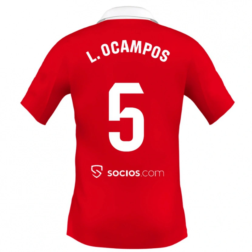 Danxen Homme Maillot Lucas Ocampos #5 Rouge Blanc Gris Tenues Extérieur 2025/26 T-Shirt