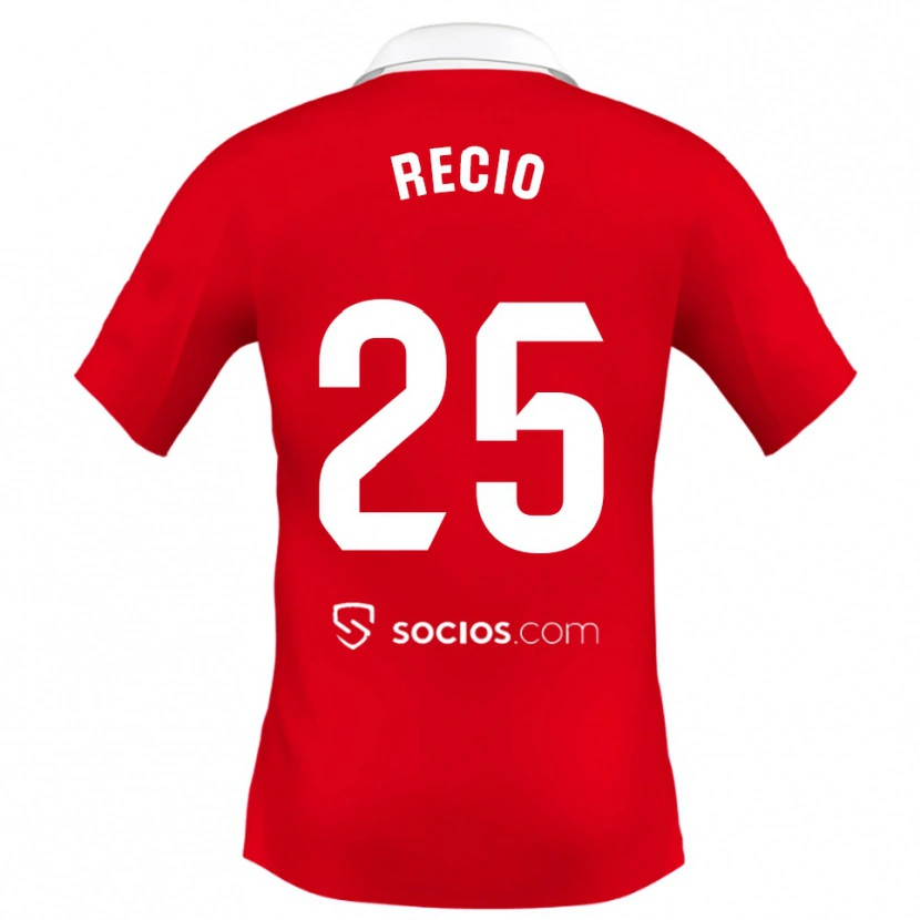 Danxen Homme Maillot Sergio Recio #25 Rouge Blanc Gris Tenues Extérieur 2025/26 T-Shirt