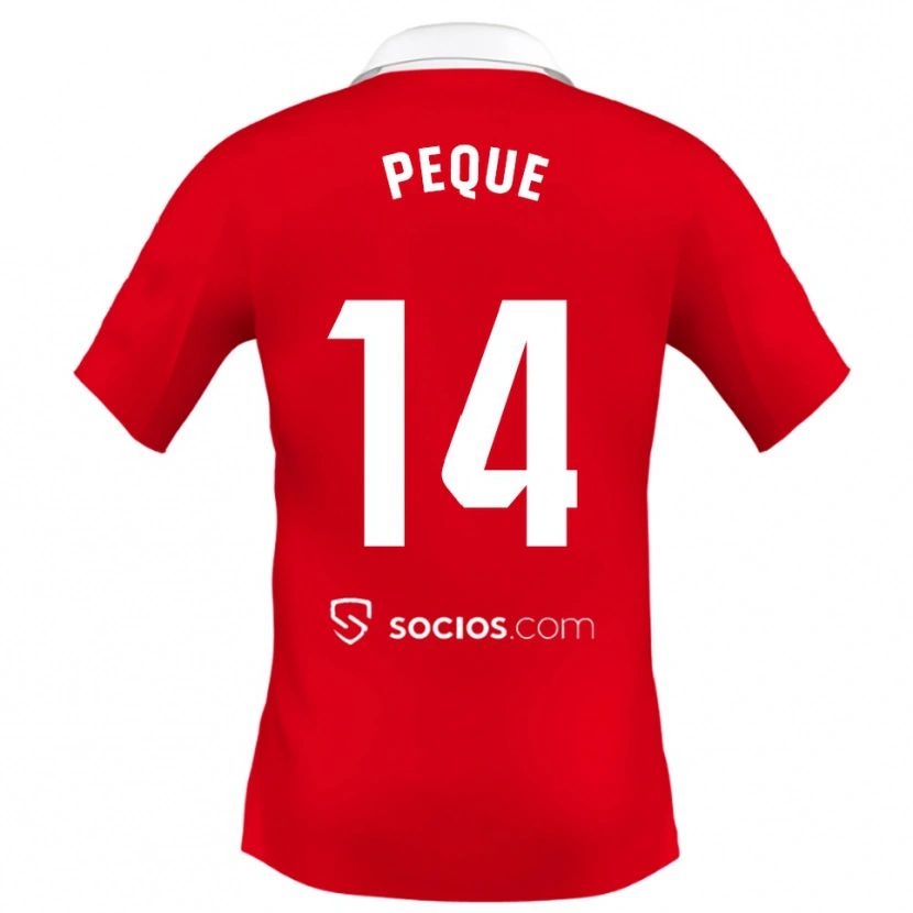 Danxen Homme Maillot Peque Fernández #14 Rouge Blanc Gris Tenues Extérieur 2025/26 T-Shirt