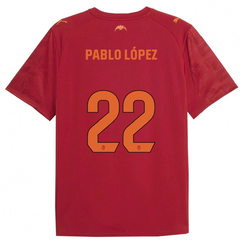 Danxen Homme Maillot Pablo López #22 Rouge Orange Tenues Extérieur 2025/26 T-Shirt