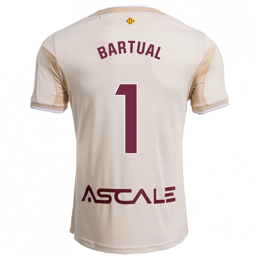 Danxen Homme Maillot Kike Bartual #1 Blanc Cassé Bourgogne Tenues Extérieur 2025/26 T-Shirt