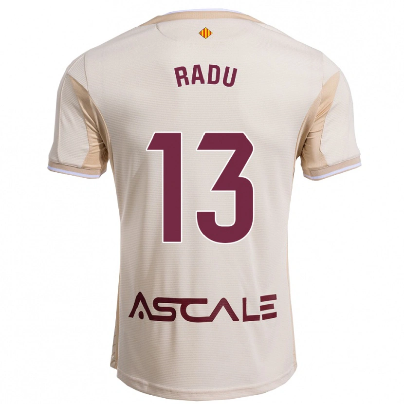 Danxen Homme Maillot Sasha Radu #13 Blanc Cassé Bourgogne Tenues Extérieur 2025/26 T-Shirt