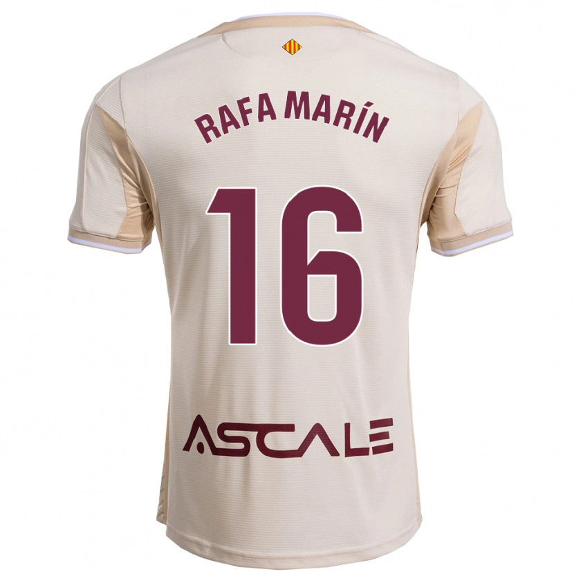 Danxen Homme Maillot Rafa Marín #16 Blanc Cassé Bourgogne Tenues Extérieur 2025/26 T-Shirt