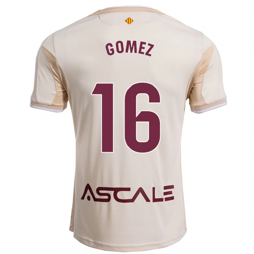 Danxen Homme Maillot Queralt Gómez #16 Blanc Cassé Bourgogne Tenues Extérieur 2025/26 T-Shirt